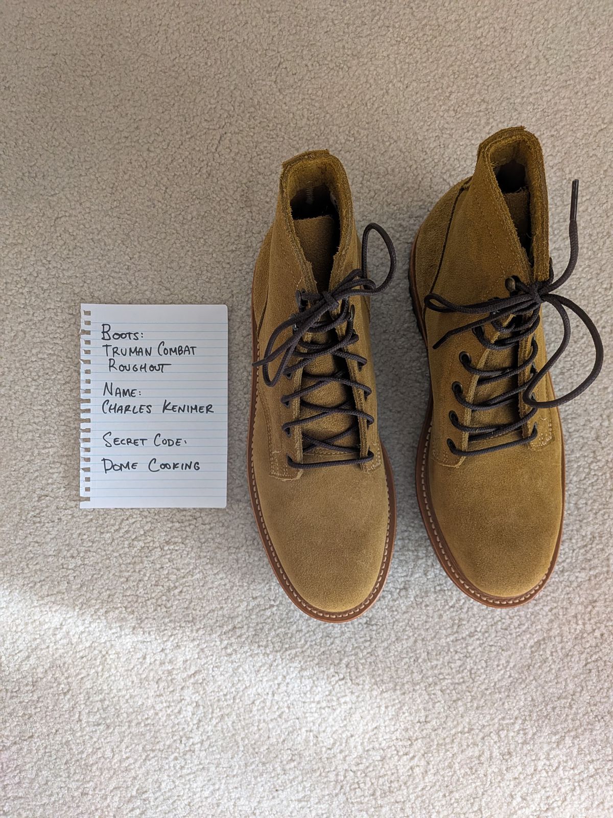 Photo by Charlie97 on November 4, 2025 of the Truman Plain Toe Boot in Combat Roughout.