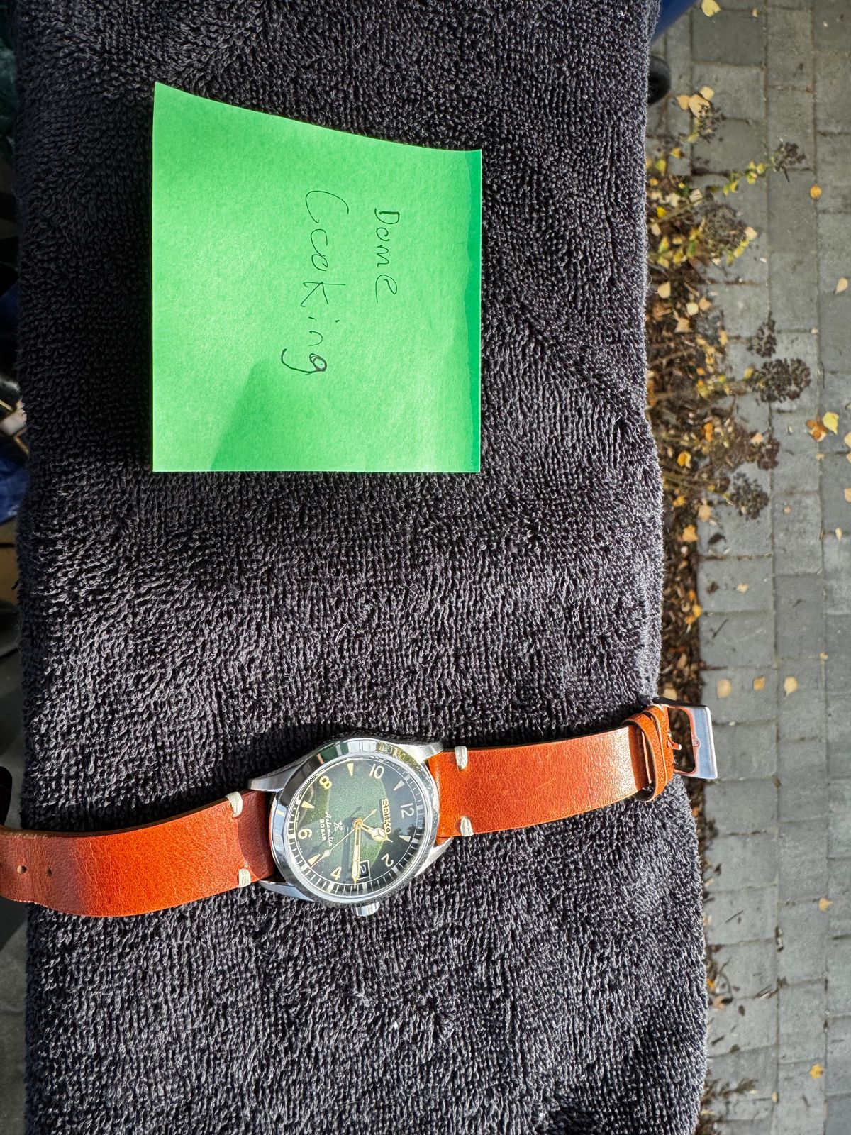 Photo by Doug on November 2, 2025 of the B&R Bands Classic Vintage Watch Band in Horween English Tan Dublin.