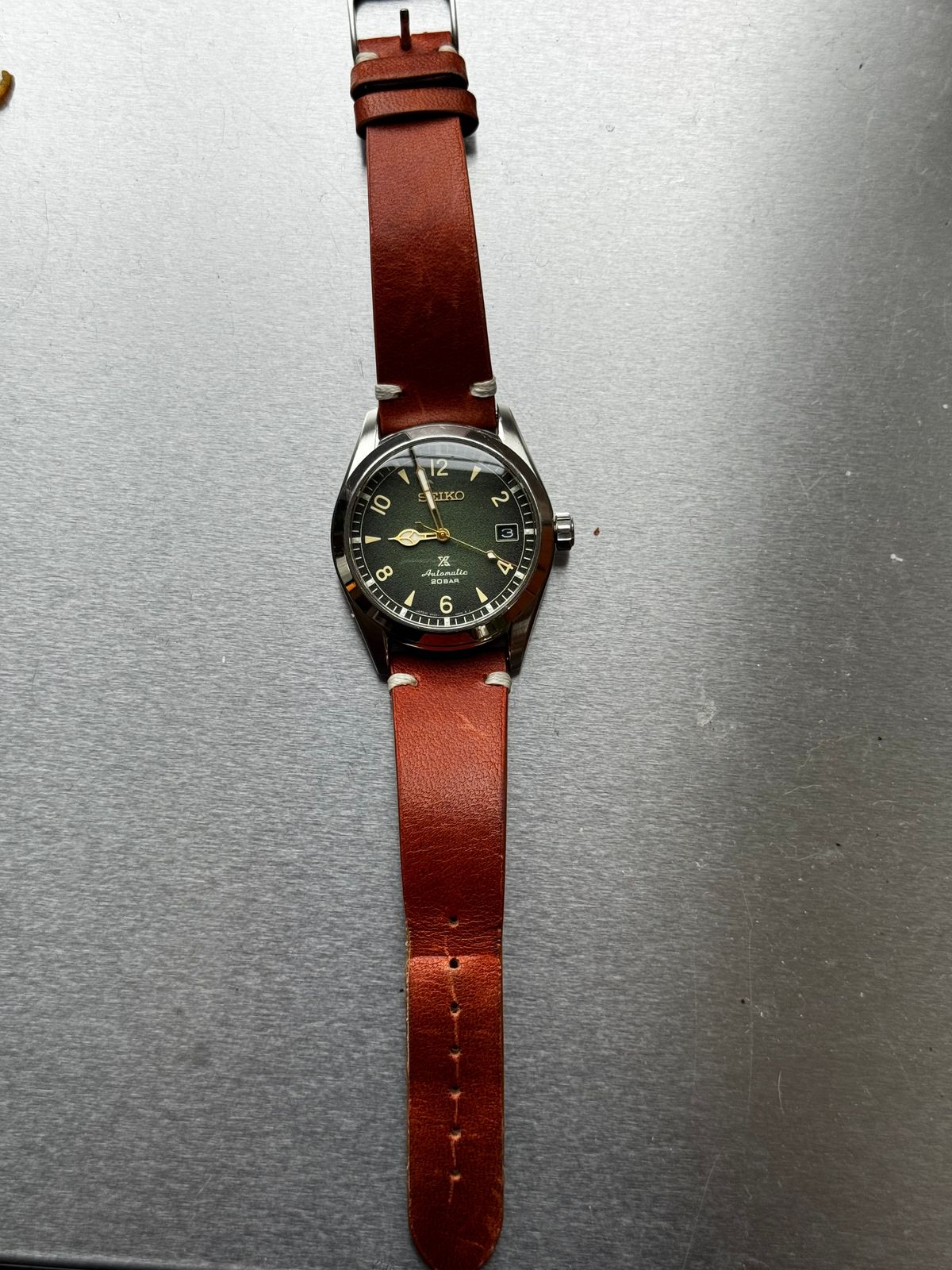 Photo by Doug on December 3, 2025 of the B&R Bands Classic Vintage Watch Band in Horween English Tan Dublin.