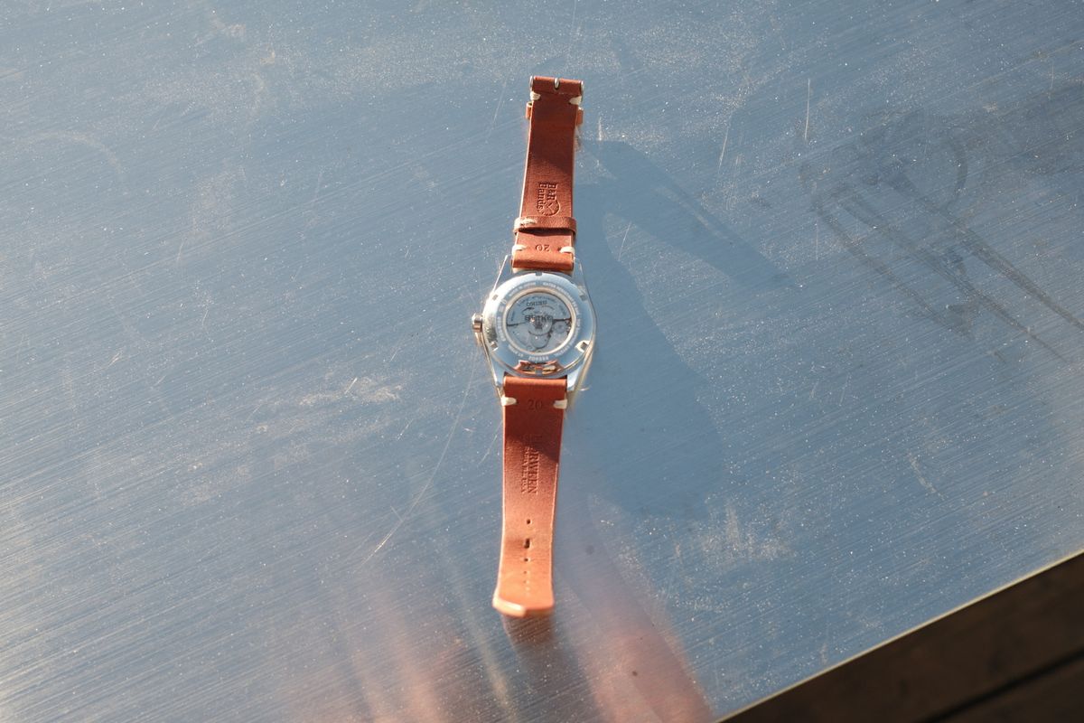 Photo by Doug on March 2, 2026 of the B&R Bands Classic Vintage Watch Band in Horween English Tan Dublin.