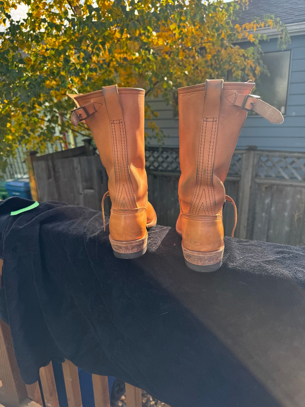 Photo by Doug on November 2, 2025 of the Wesco x S&S Van Cleef III in Horween Natural Essex.