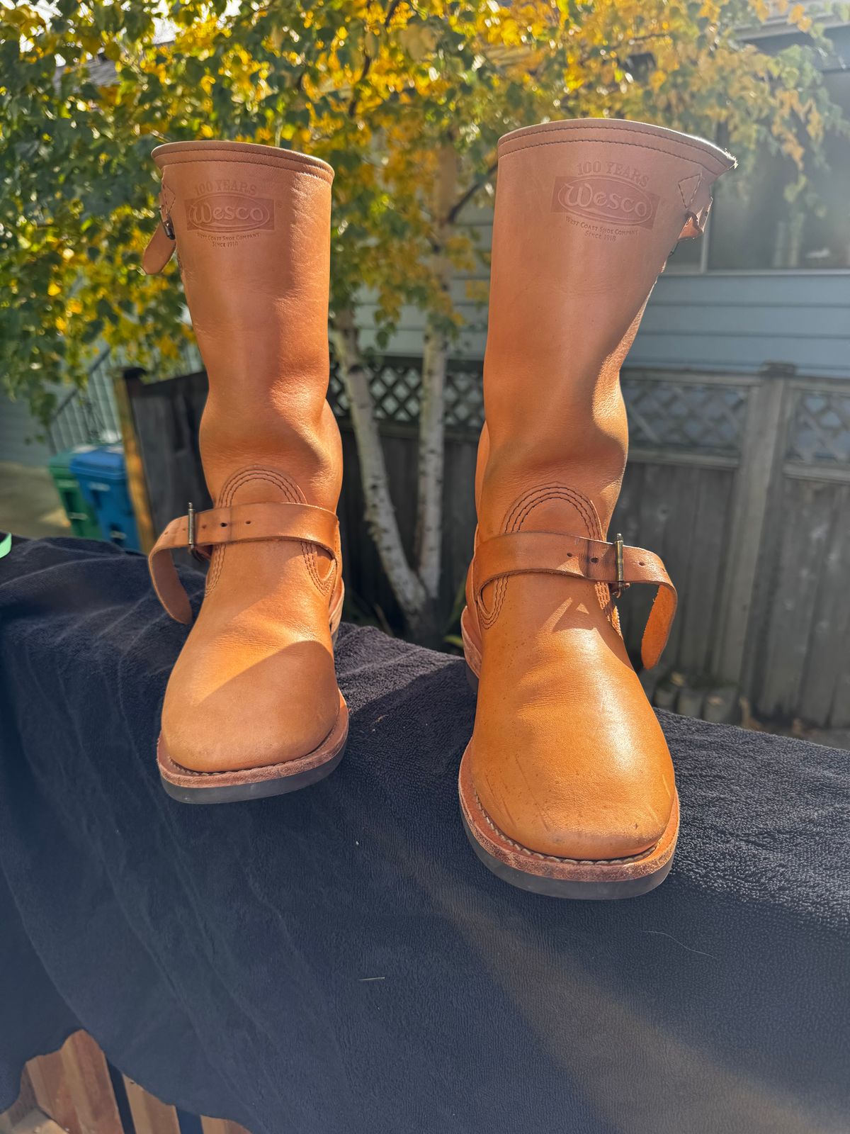 Photo by Doug on November 2, 2025 of the Wesco x S&S Van Cleef III in Horween Natural Essex.