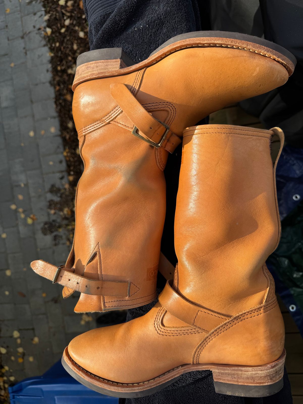 Photo by Doug on November 2, 2025 of the Wesco x S&S Van Cleef III in Horween Natural Essex.