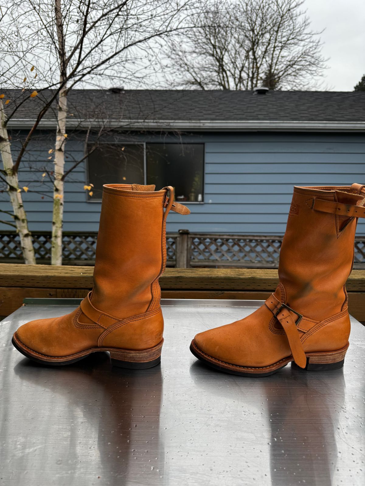 Photo by Doug on December 3, 2025 of the Wesco x S&S Van Cleef III in Horween Natural Essex.