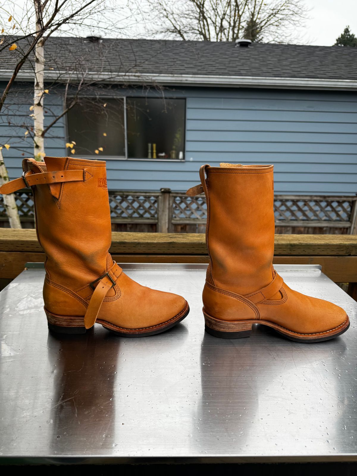 Photo by Doug on December 3, 2025 of the Wesco x S&S Van Cleef III in Horween Natural Essex.