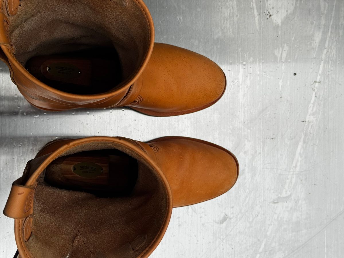 Photo by Doug on December 3, 2025 of the Wesco x S&S Van Cleef III in Horween Natural Essex.