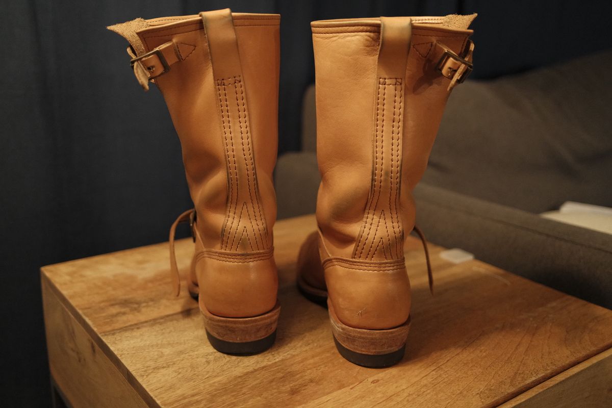 Photo by Doug on January 2, 2026 of the Wesco x S&S Van Cleef III in Horween Natural Essex.