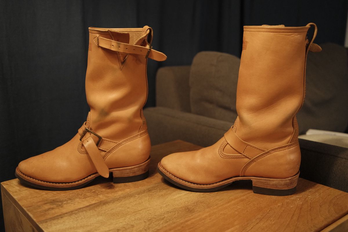 Photo by Doug on January 2, 2026 of the Wesco x S&S Van Cleef III in Horween Natural Essex.