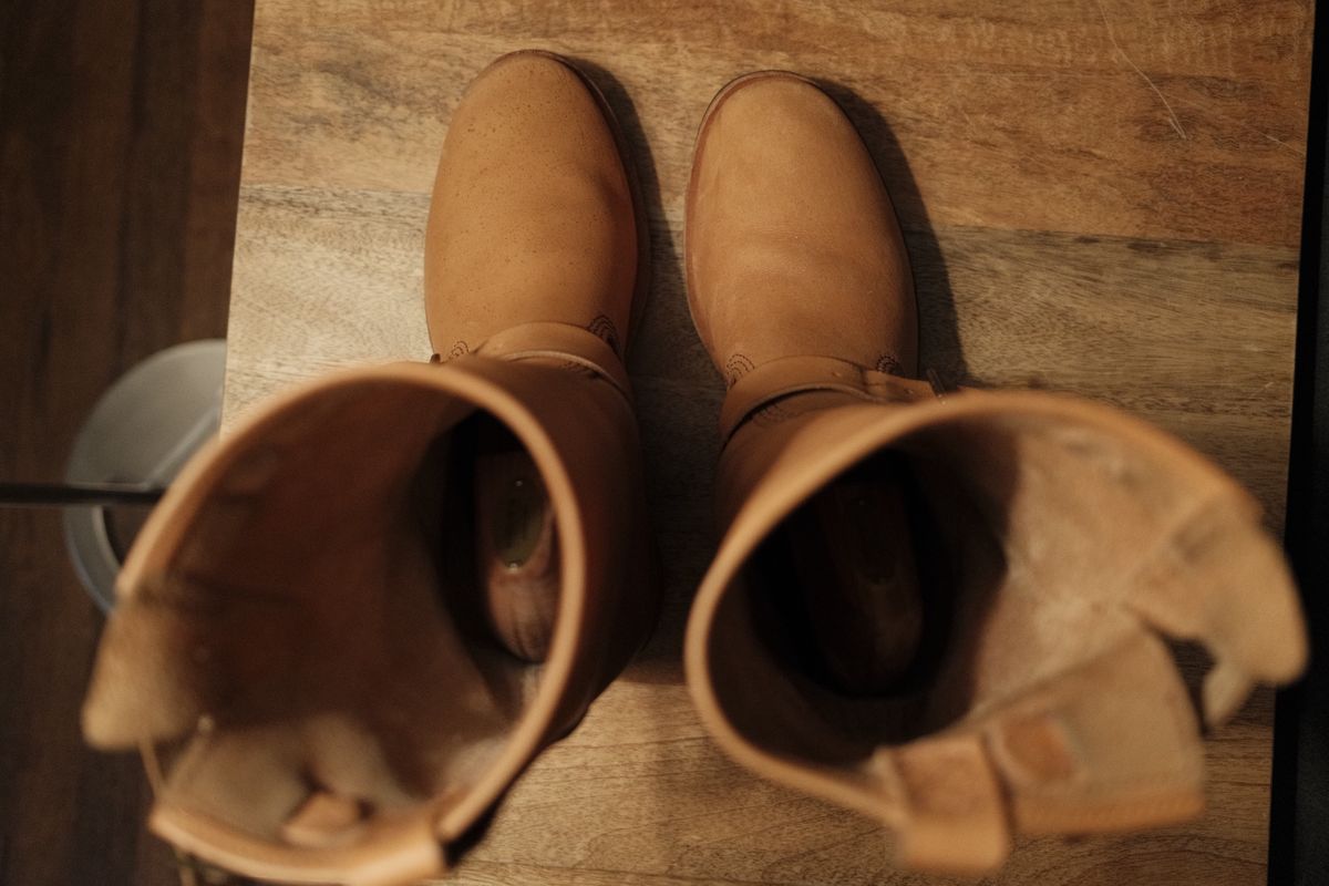 Photo by Doug on January 2, 2026 of the Wesco x S&S Van Cleef III in Horween Natural Essex.