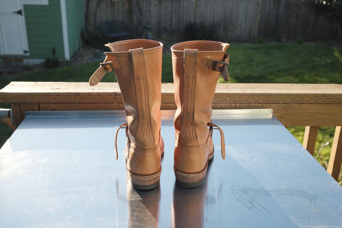 Photo by Doug on March 2, 2026 of the Wesco x S&S Van Cleef III in Horween Natural Essex.