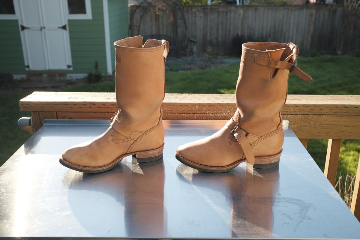 Photo by Doug on March 2, 2026 of the Wesco x S&S Van Cleef III in Horween Natural Essex.