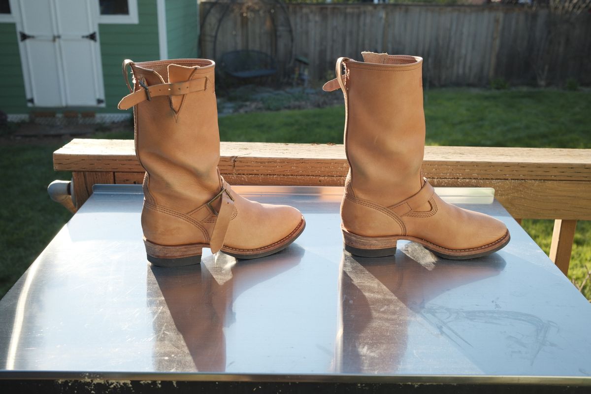 Photo by Doug on March 2, 2026 of the Wesco x S&S Van Cleef III in Horween Natural Essex.