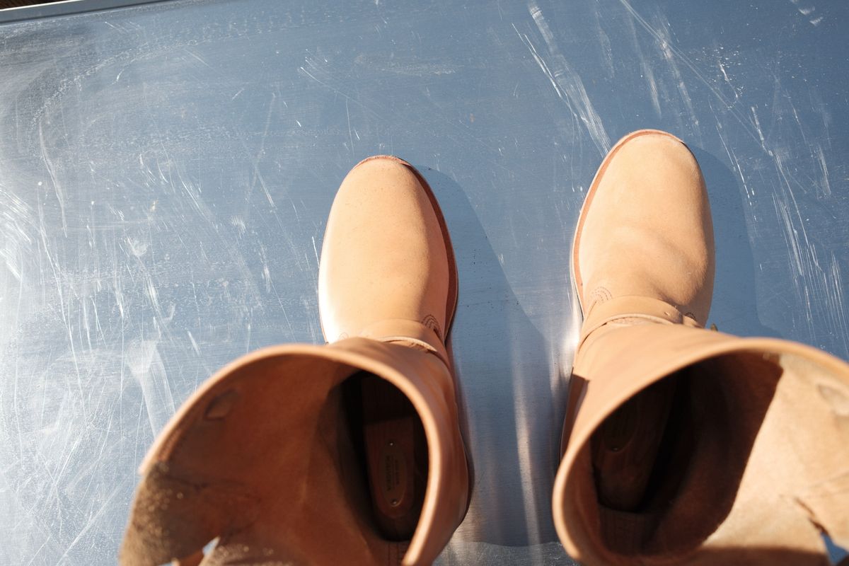 Photo by Doug on April 4, 2026 of the Wesco x S&S Van Cleef III in Horween Natural Essex.