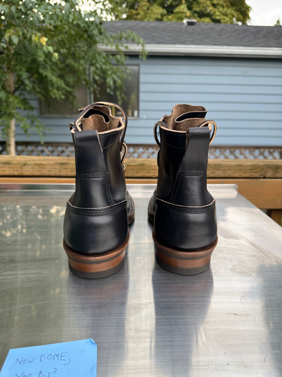 Photo by Doug on October 1, 2025 of the White's 350 Cutter in Horween Black Chromexcel.