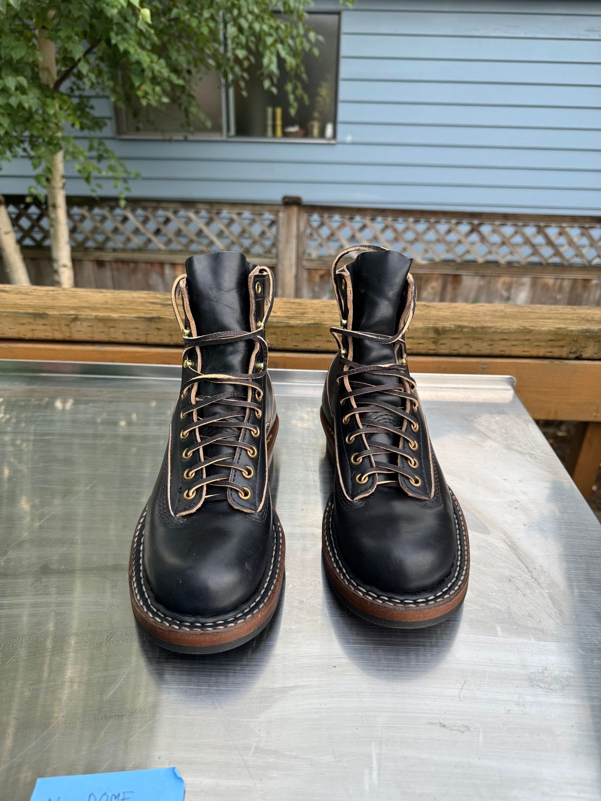 Photo by Doug on October 1, 2025 of the White's 350 Cutter in Horween Black Chromexcel.