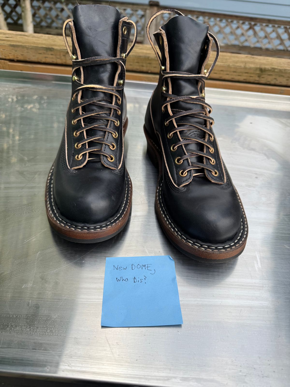 Photo by Doug on October 1, 2025 of the White's 350 Cutter in Horween Black Chromexcel.