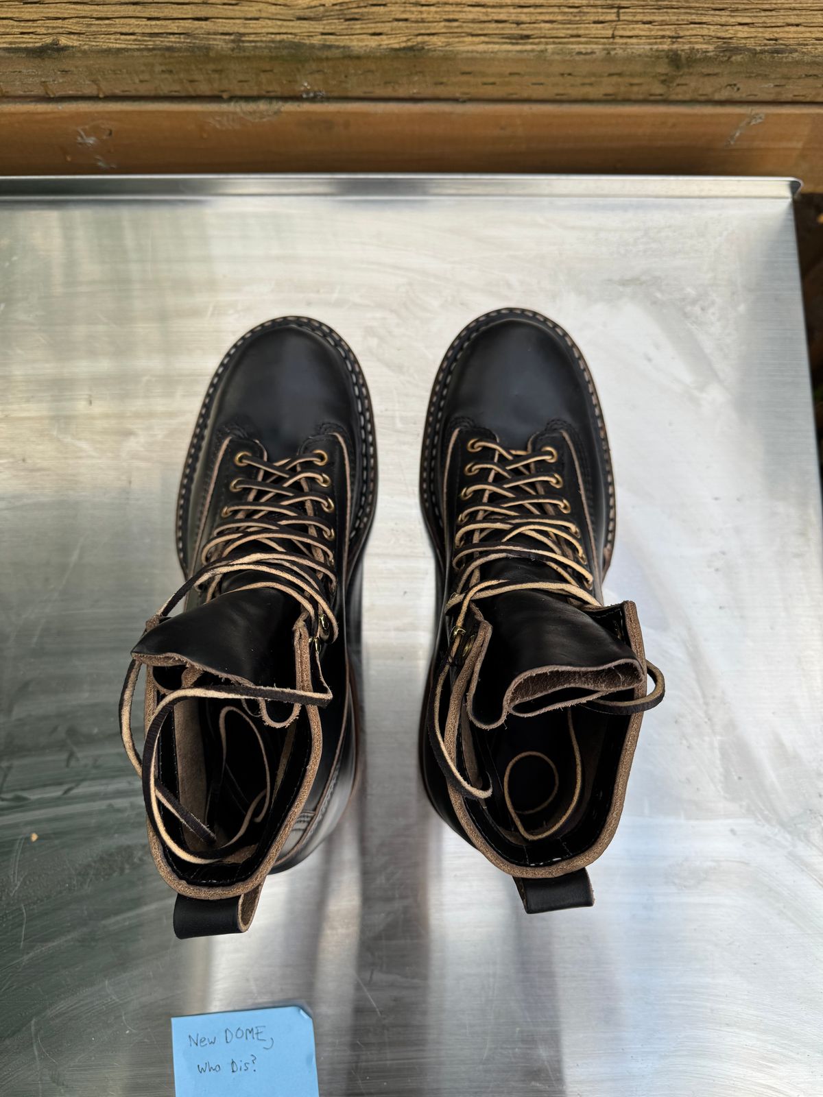 Photo by Doug on October 1, 2025 of the White's 350 Cutter in Horween Black Chromexcel.
