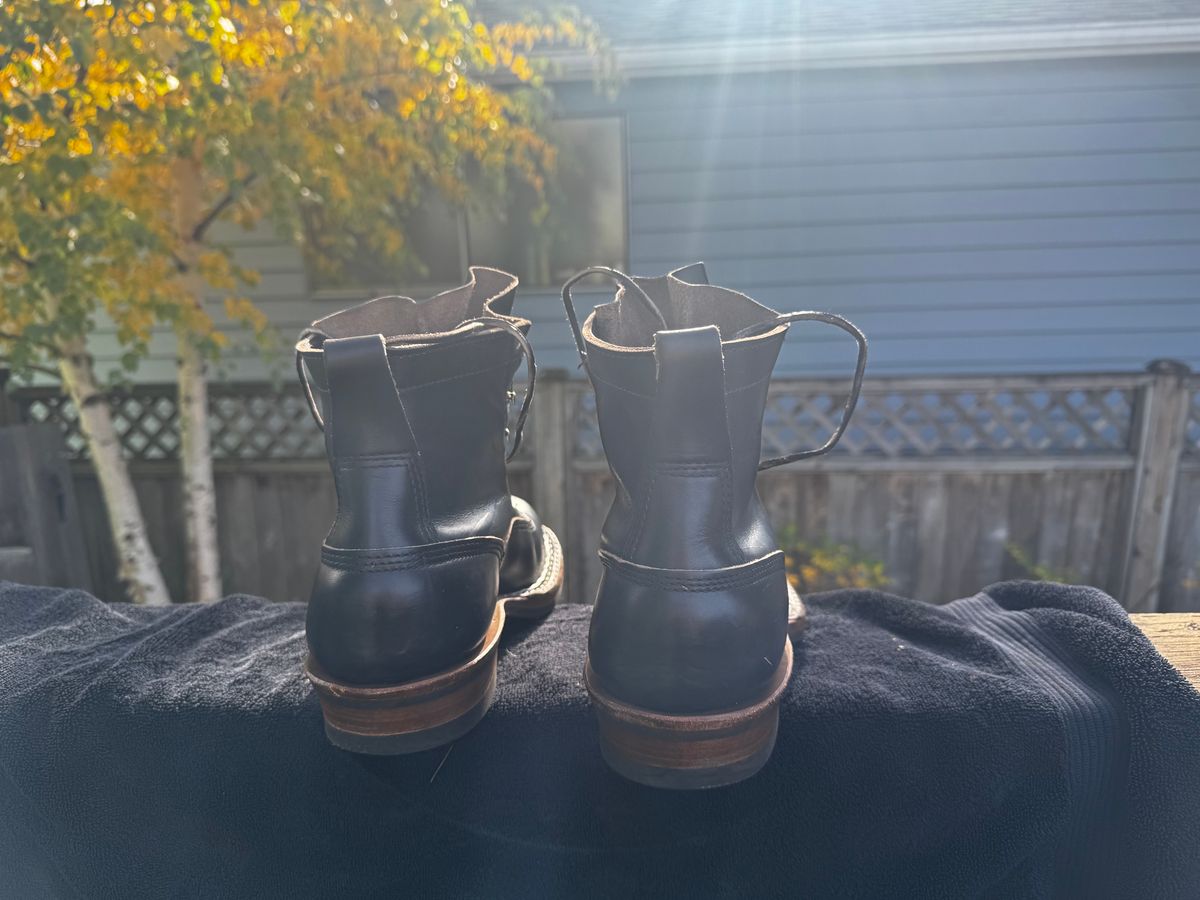 Photo by Doug on November 2, 2025 of the White's 350 Cutter in Horween Black Chromexcel.