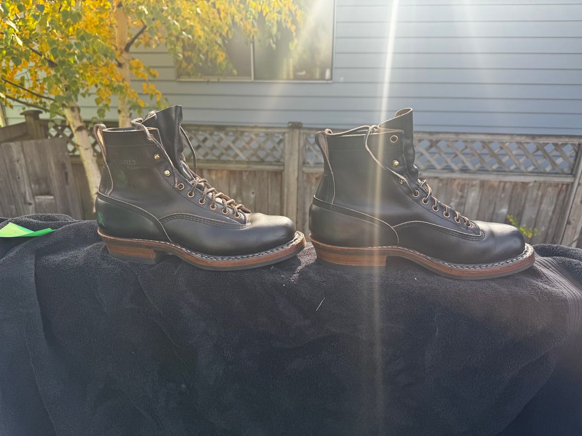 Photo by Doug on November 2, 2025 of the White's 350 Cutter in Horween Black Chromexcel.
