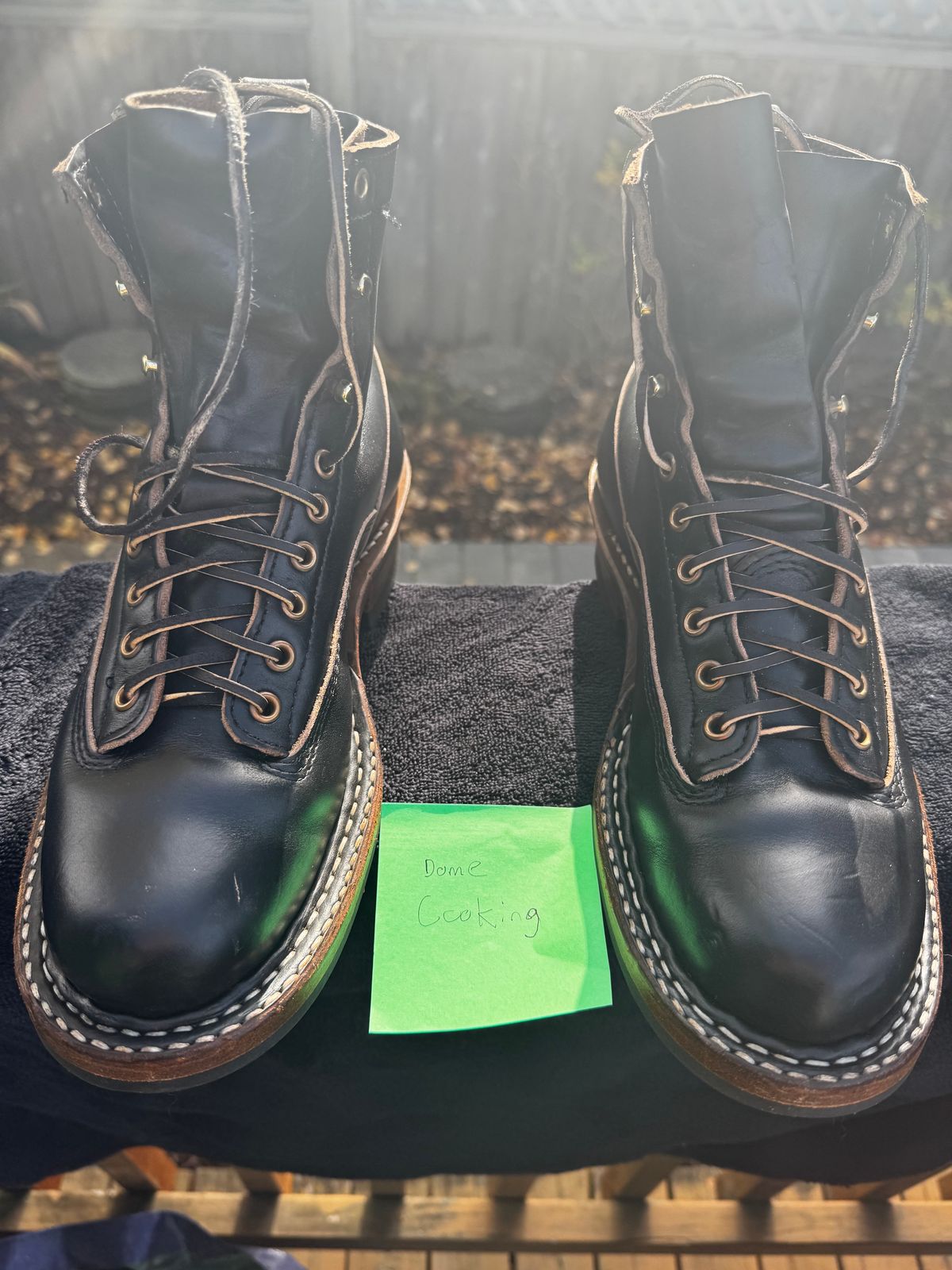 Photo by Doug on November 2, 2025 of the White's 350 Cutter in Horween Black Chromexcel.