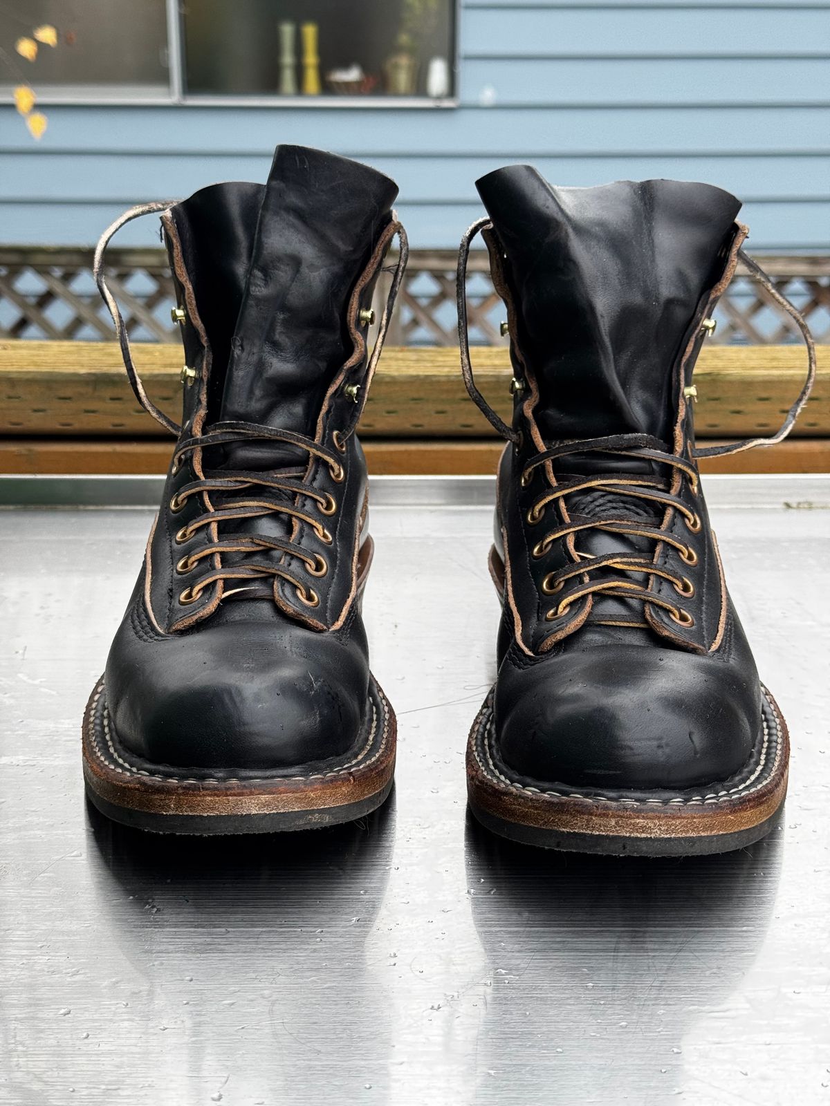 Photo by Doug on December 3, 2025 of the White's 350 Cutter in Horween Black Chromexcel.