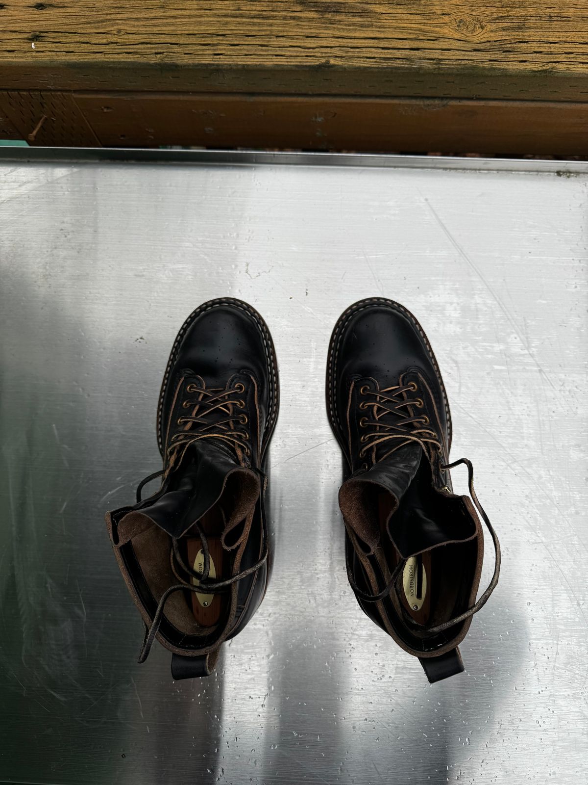 Photo by Doug on December 3, 2025 of the White's 350 Cutter in Horween Black Chromexcel.