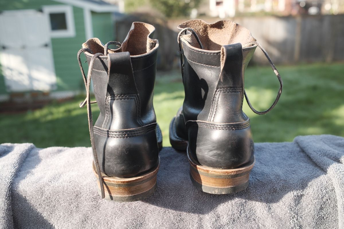Photo by Doug on February 5, 2026 of the White's 350 Cutter in Horween Black Chromexcel.