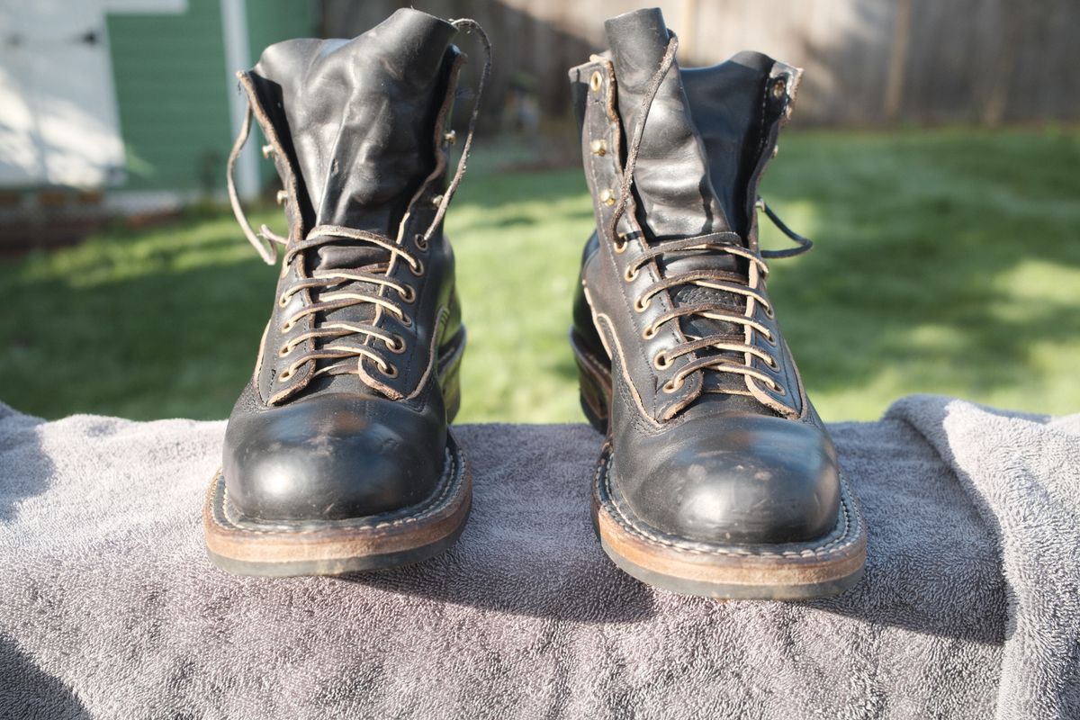 Photo by Doug on February 5, 2026 of the White's 350 Cutter in Horween Black Chromexcel.