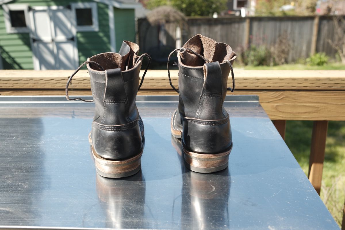 Photo by Doug on April 4, 2026 of the White's 350 Cutter in Horween Black Chromexcel.