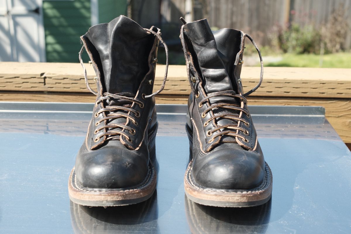 Photo by Doug on April 4, 2026 of the White's 350 Cutter in Horween Black Chromexcel.