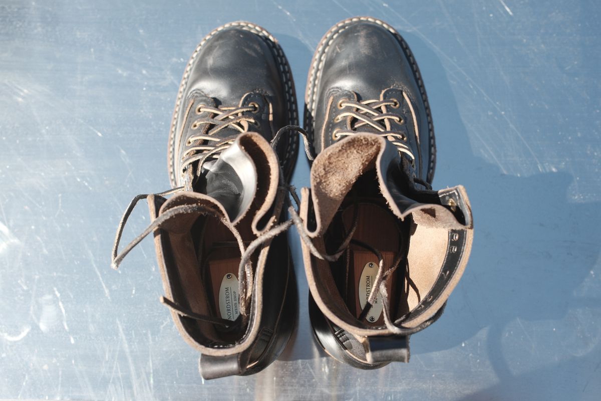 Photo by Doug on April 4, 2026 of the White's 350 Cutter in Horween Black Chromexcel.