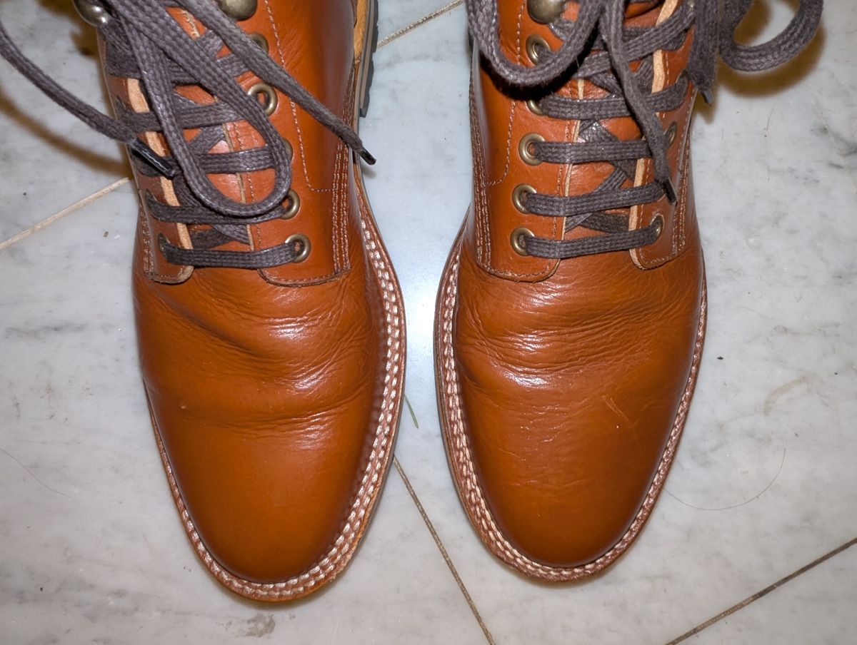 Photo by Ztephen on December 22, 2025 of the Parkhurst The Allen in Tempesti Cognac Teacore Veg Tan.