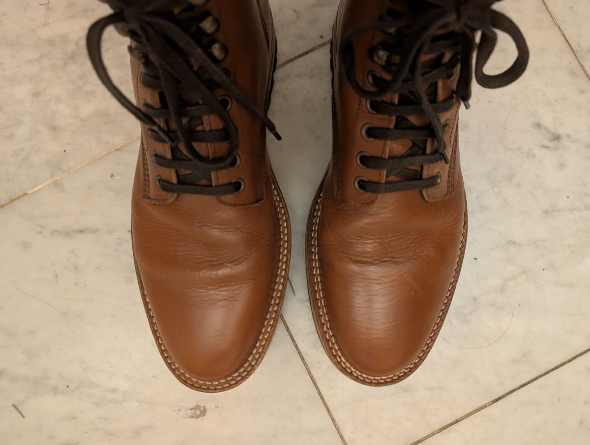 Photo by Ztephen on December 22, 2025 of the Parkhurst The Allen in Tempesti Cognac Teacore Veg Tan.