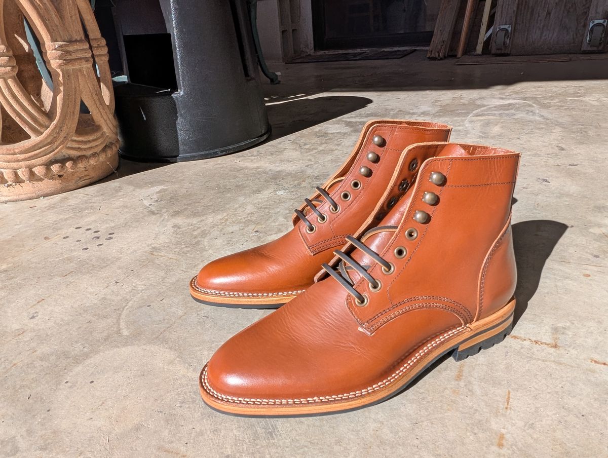 Photo by Ztephen on December 9, 2025 of the Parkhurst The Allen in Tempesti Cognac Teacore Veg Tan.