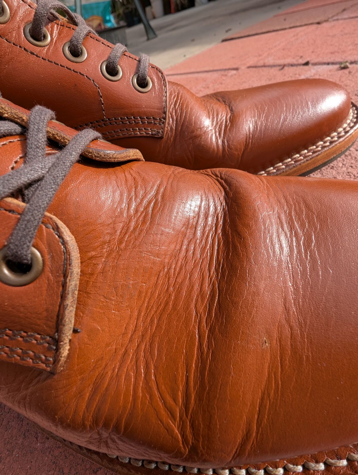 Photo by Ztephen on January 6, 2026 of the Parkhurst The Allen in Tempesti Cognac Teacore Veg Tan.