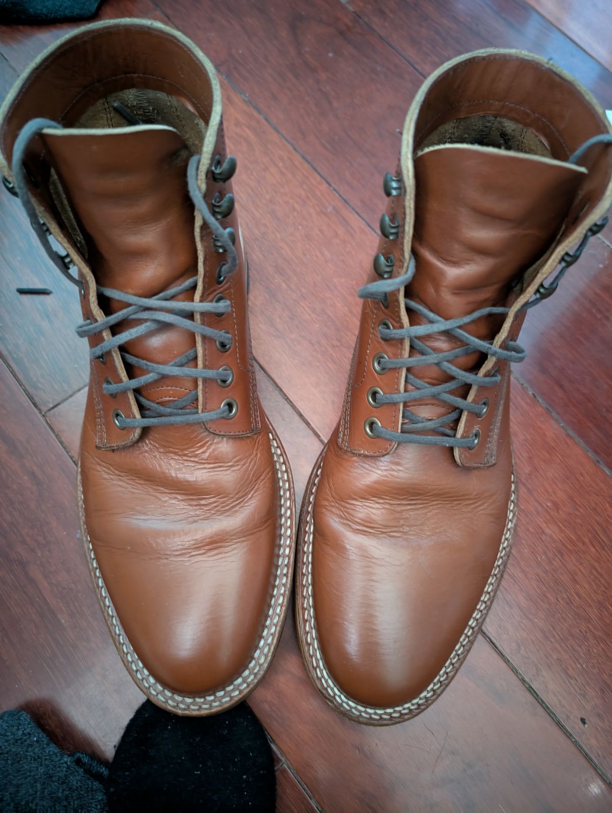 Photo by Ztephen on January 14, 2026 of the Parkhurst The Allen in Tempesti Cognac Teacore Veg Tan.