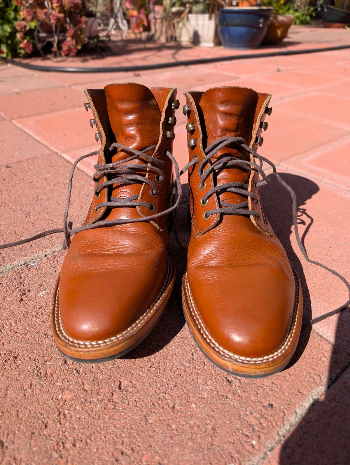 Photo by Ztephen on February 7, 2026 of the Parkhurst The Allen in Tempesti Cognac Teacore Veg Tan.