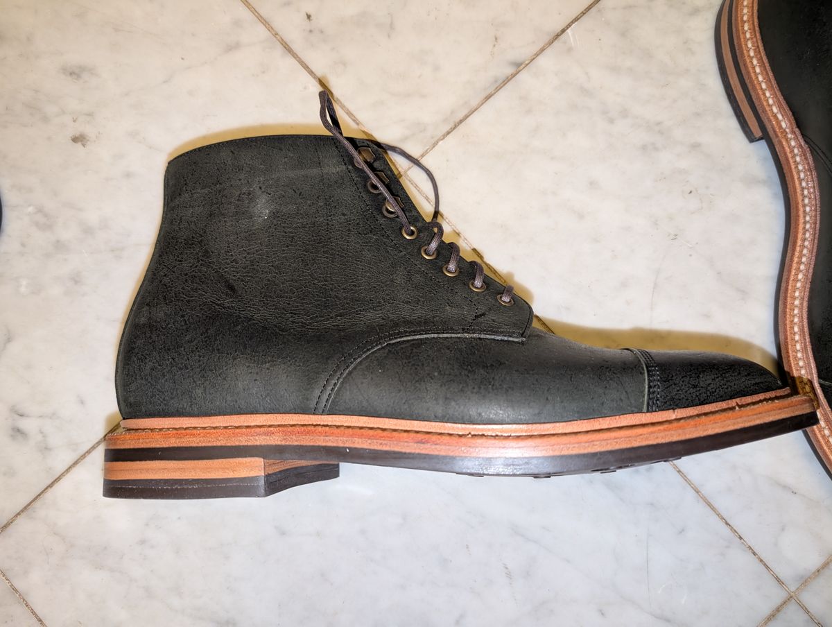 Photo by Ztephen on December 13, 2025 of the Grant Stone Cap Toe Boot in C.F. Stead Forest Kudu.