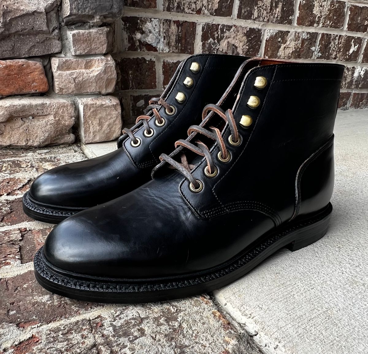 Photo by outlier on April 13, 2026 of the Grant Stone Diesel Boot in Horween Black Chromexcel.