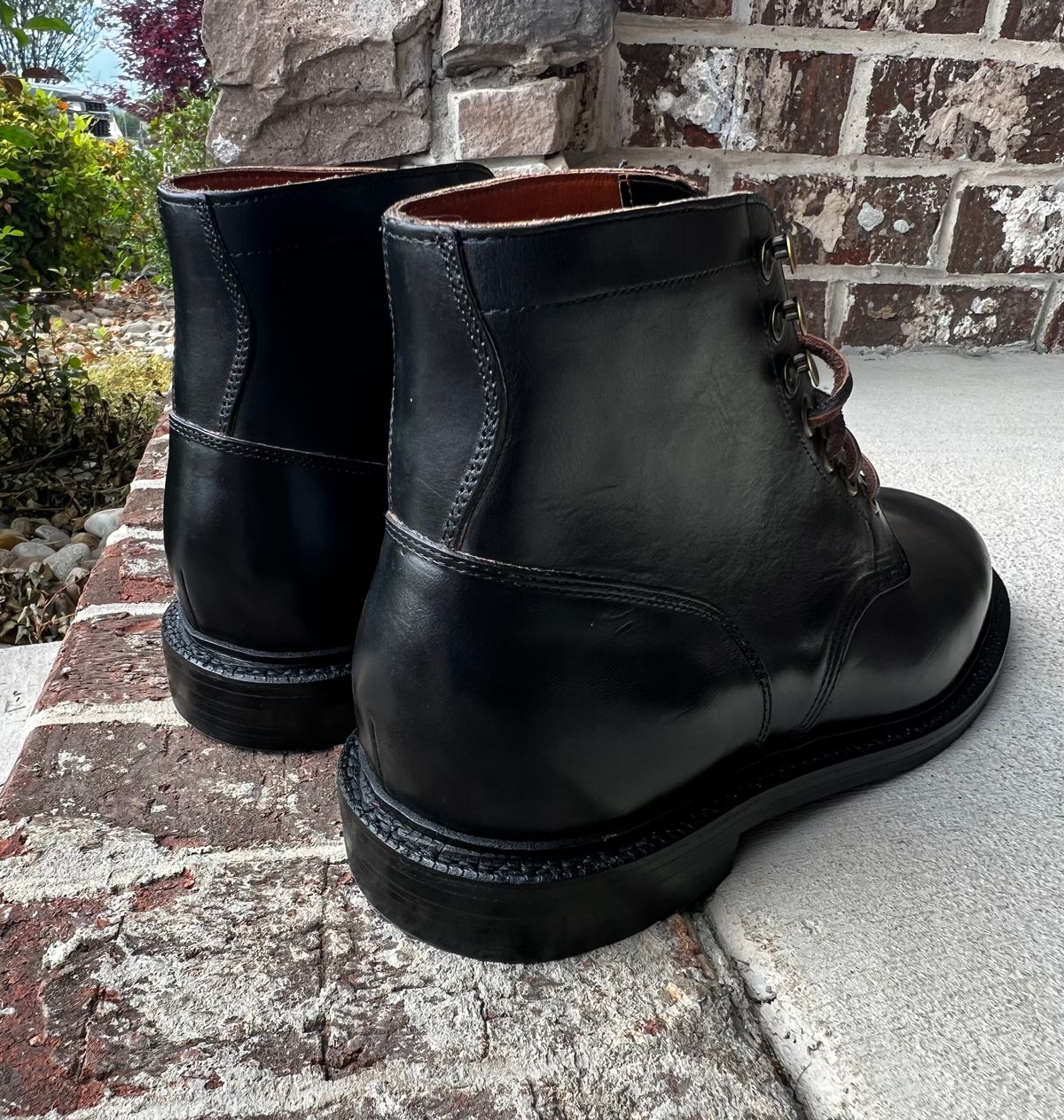 Photo by outlier on April 13, 2026 of the Grant Stone Diesel Boot in Horween Black Chromexcel.