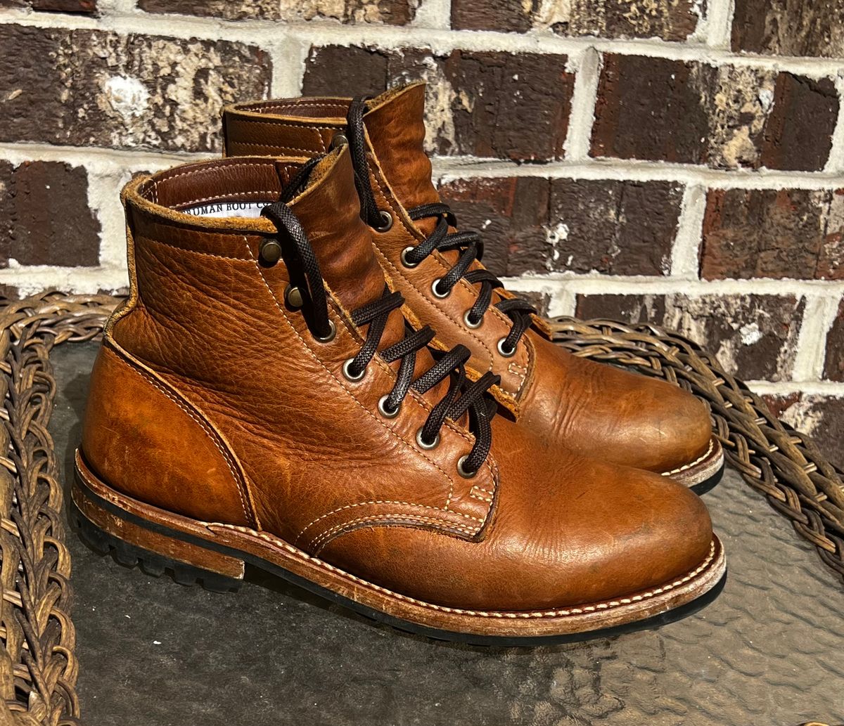Photo by outlier on November 1, 2025 of the Truman Plain Toe Boot in British Tan Grizzly.