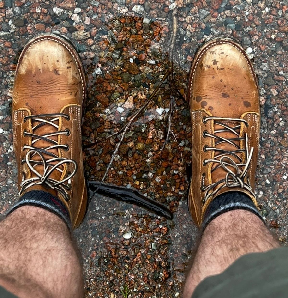 Photo by outlier on July 31, 2025 of the Truman Plain Toe Boot in British Tan Grizzly.