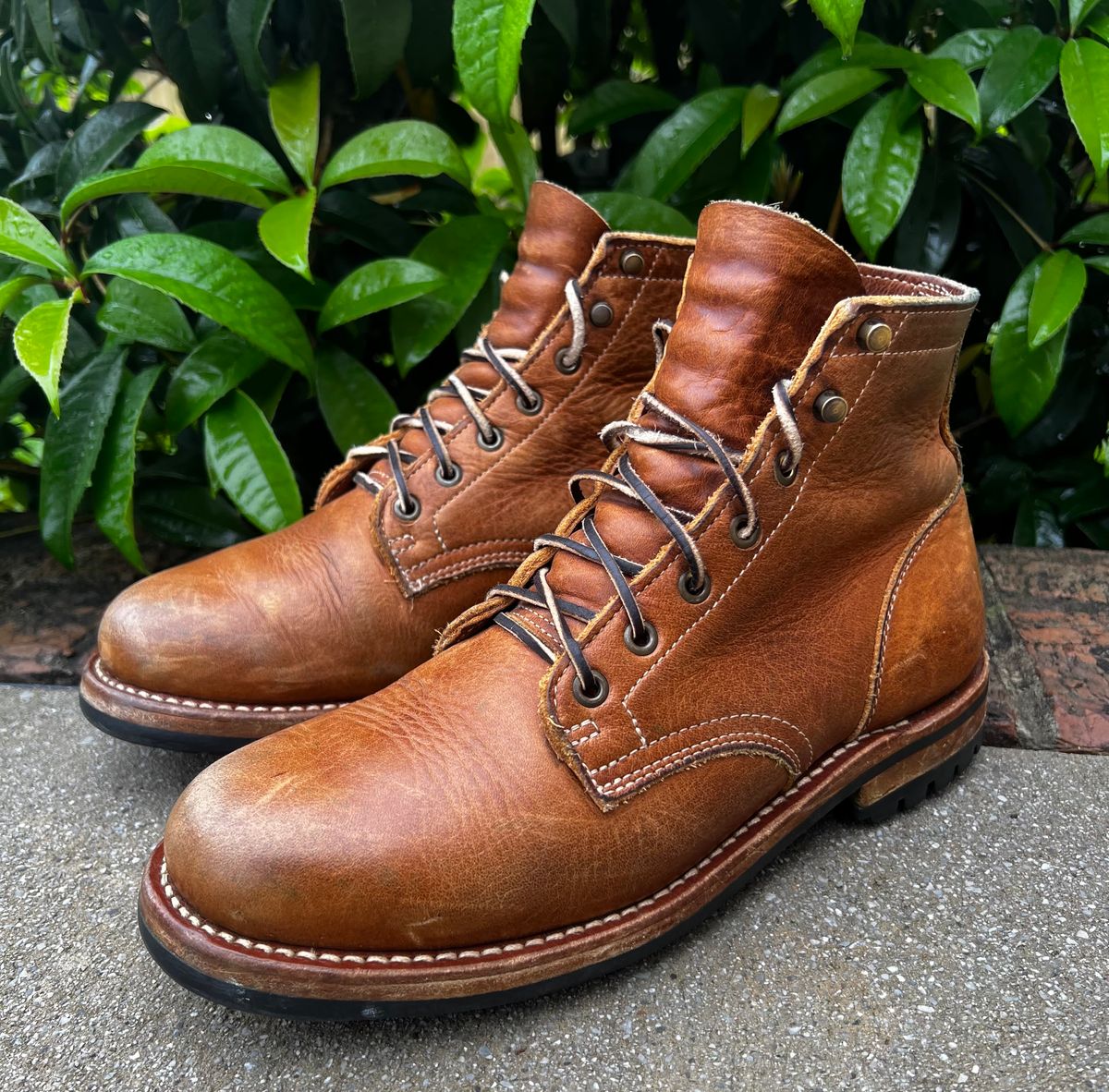 Photo by outlier on April 26, 2026 of the Truman Plain Toe Boot in British Tan Grizzly.