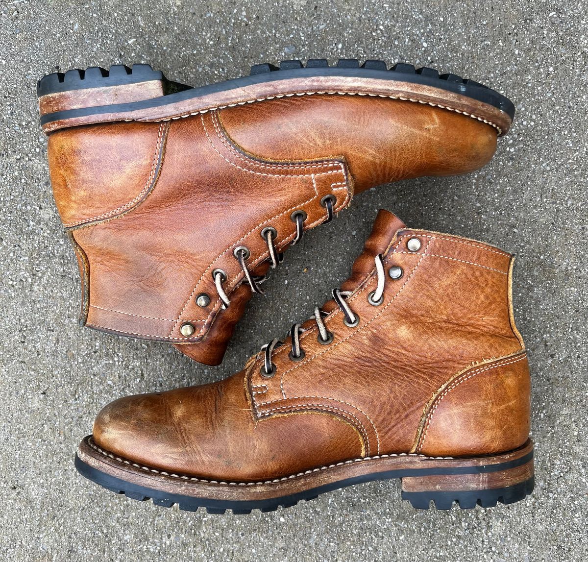 Photo by outlier on April 26, 2026 of the Truman Plain Toe Boot in British Tan Grizzly.