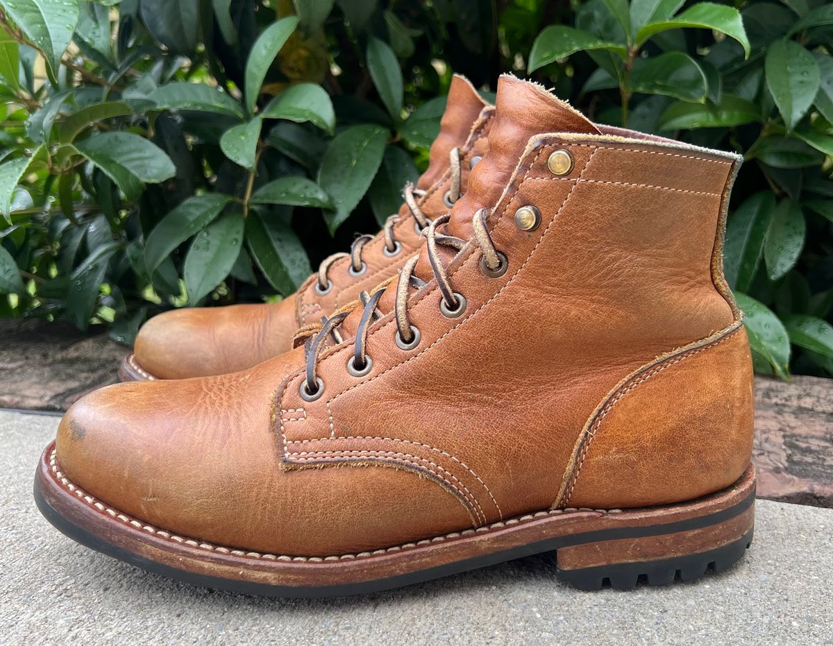 Photo by outlier on June 27, 2026 of the Truman Plain Toe Boot in British Tan Grizzly.