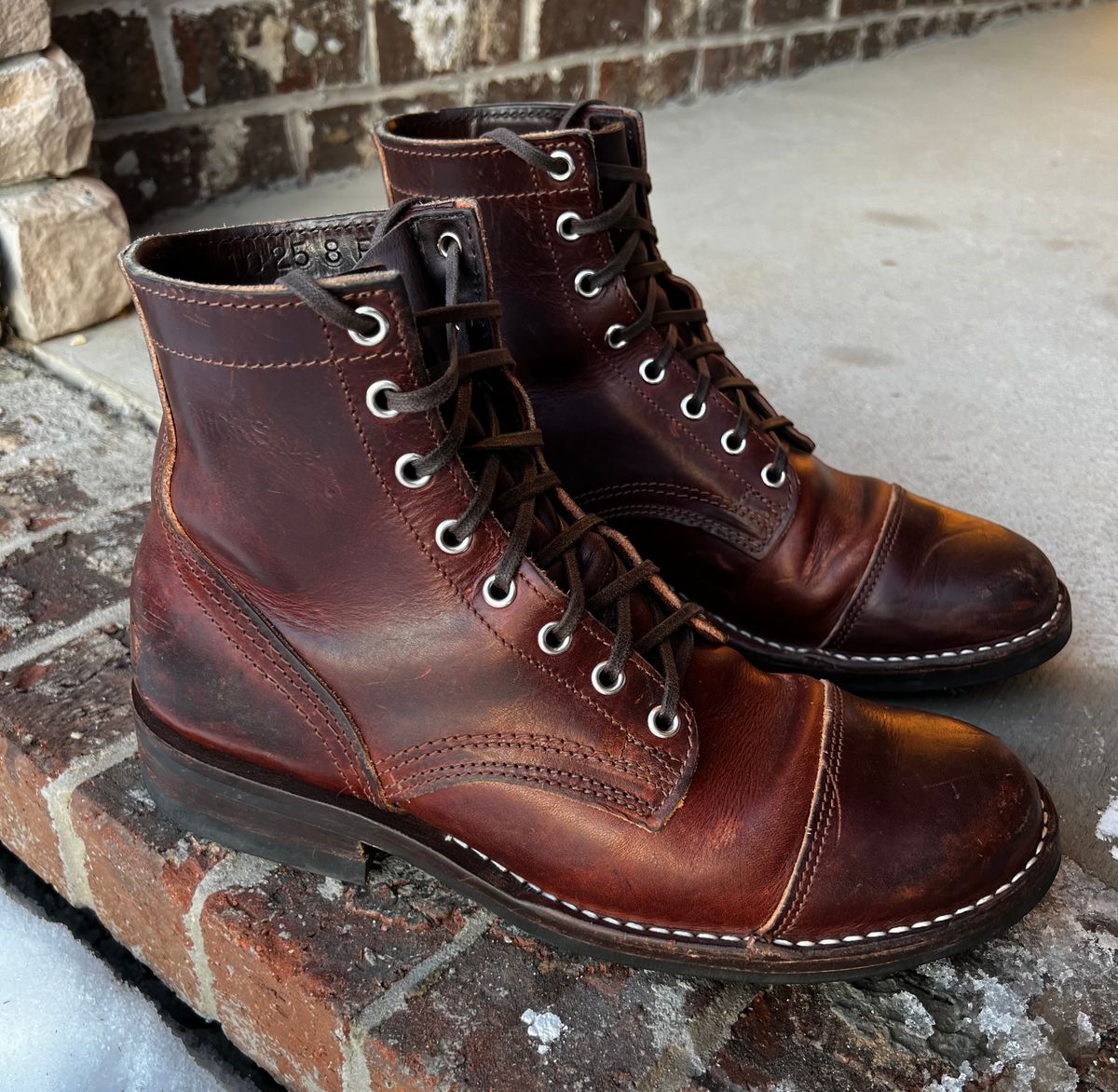 Photo by outlier on February 2, 2026 of the Nicks 1925 Last Dress Boot in Wickett & Craig Buck Brown Double Stuffed.