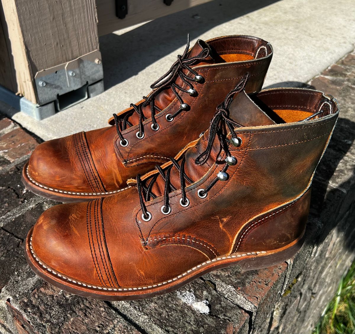 Photo by outlier on June 28, 2025 of the Red Wing Iron Ranger in S.B. Foot Copper Rough and Tough.