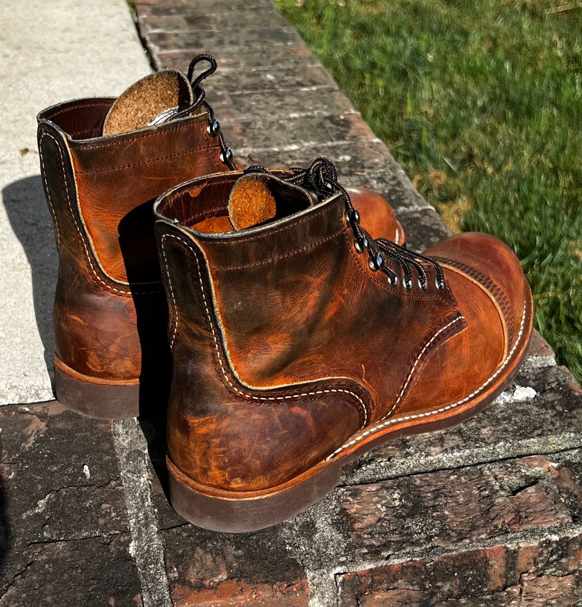 Photo by outlier on June 28, 2025 of the Red Wing Iron Ranger in S.B. Foot Copper Rough and Tough.