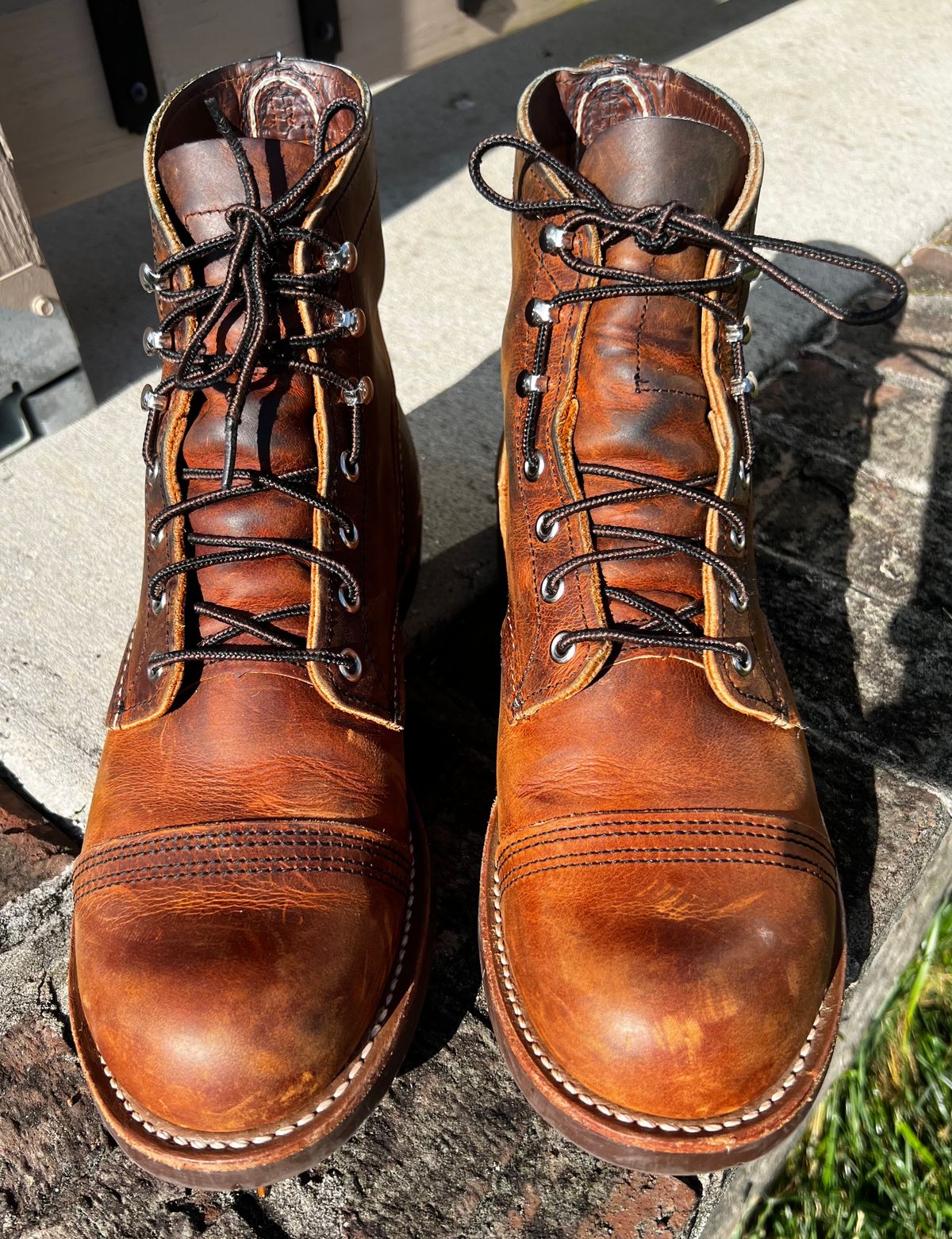 Photo by outlier on June 28, 2025 of the Red Wing Iron Ranger in S.B. Foot Copper Rough and Tough.