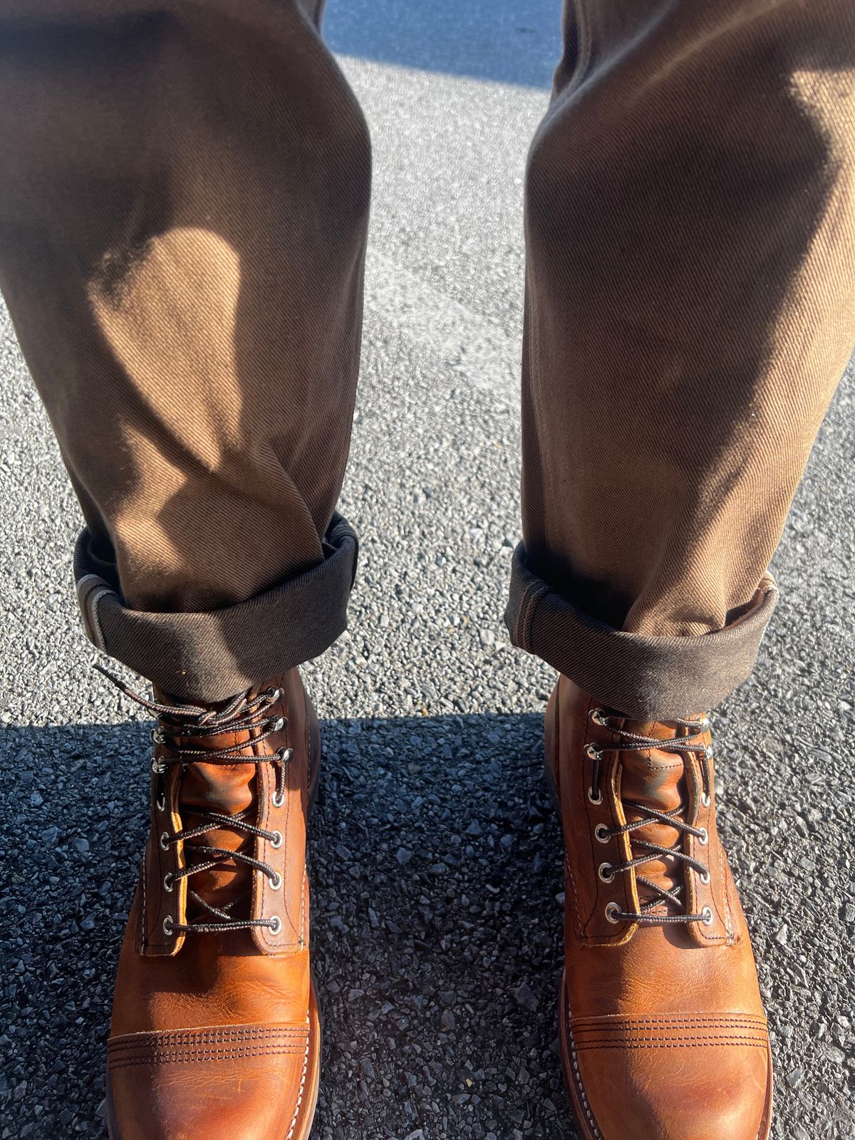 Photo by outlier on March 8, 2025 of the Red Wing Iron Ranger in S.B. Foot Copper Rough and Tough.